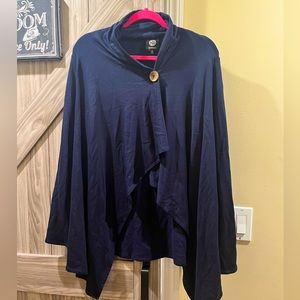 Navy blue button detail poncho